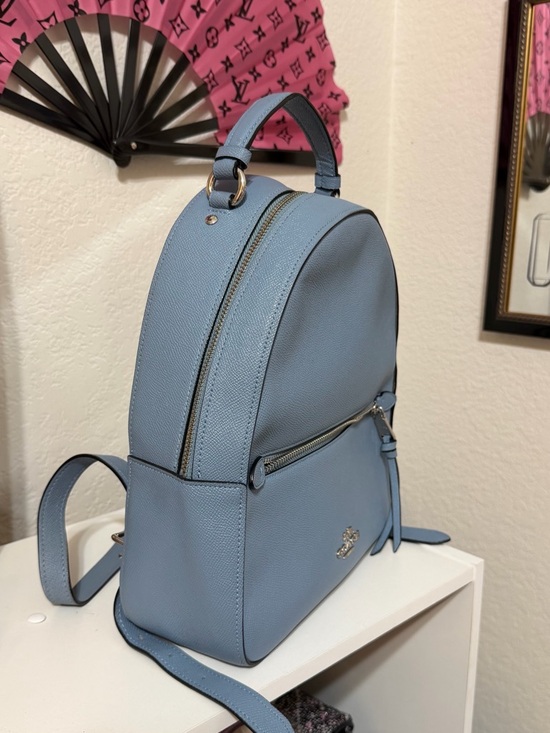Coach Sky Blue Leather Backpack - Picture 8 of 11